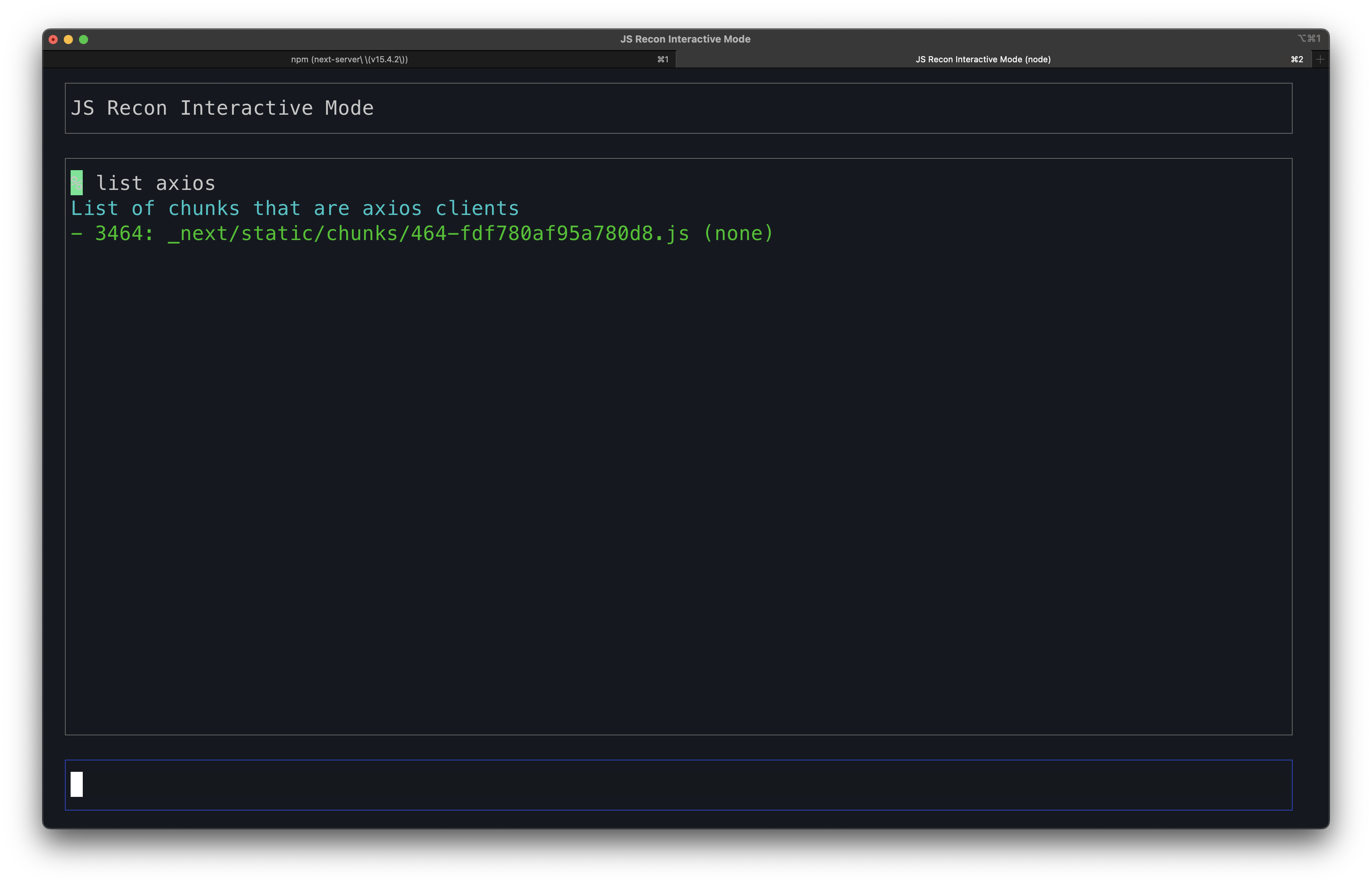 list axios output
